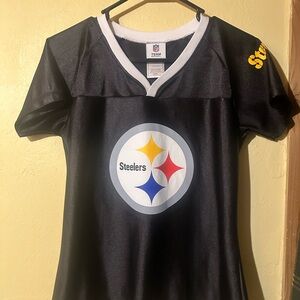 NFL Team Apparel Black and White V-Neck Jersey